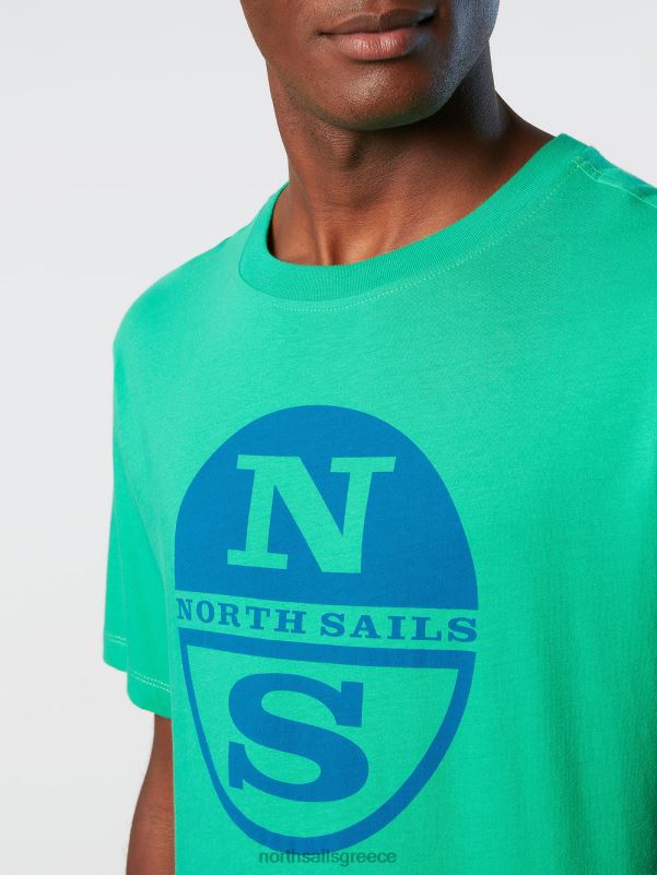 γρ North Sails άνδρες μπλουζάκι με τύπωμα μάξι λογότυπο πράσινο κήπο NZP8172 είδη ένδυσης