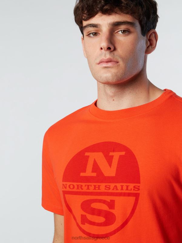 γρ North Sails άνδρες μπλουζάκι με τύπωμα μάξι λογότυπο έντονο πορτοκαλί NZP8175 είδη ένδυσης