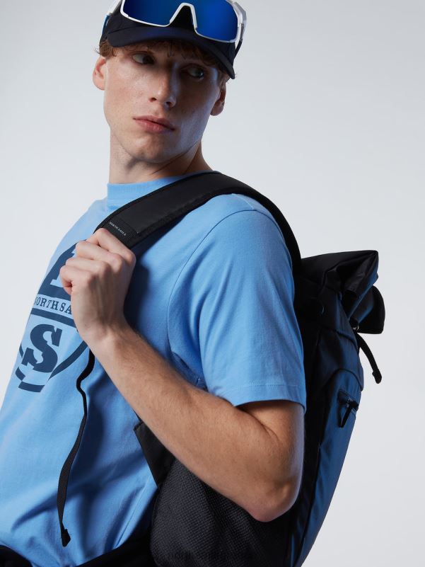 γρ North Sails άνδρες μπλουζάκι με τύπωμα μάξι λογότυπο γαλάζιο του αραβοσίτου NZP8179 είδη ένδυσης