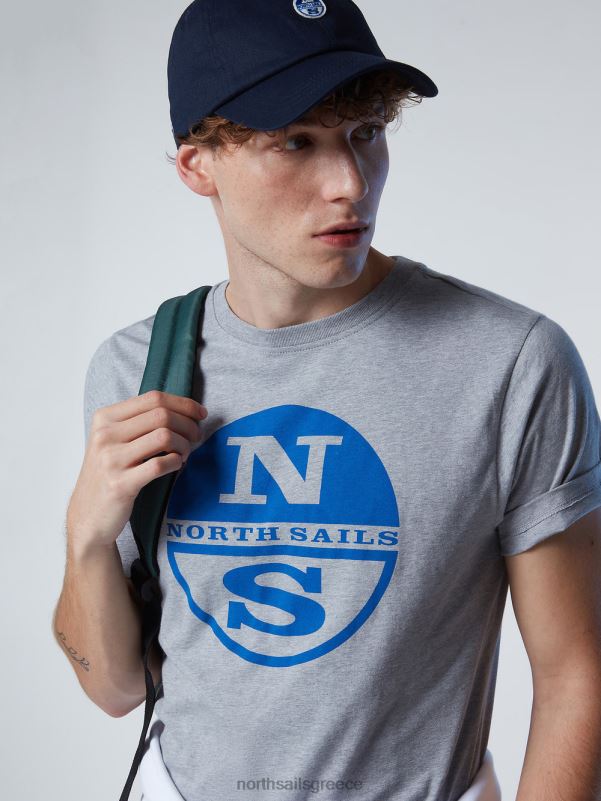γρ North Sails άνδρες μπλουζάκι με τύπωμα μάξι λογότυπο γκρι μελανζέ NZP8181 είδη ένδυσης