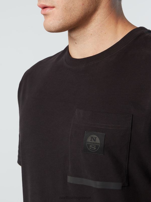 γρ North Sails άνδρες μπλουζάκι με τσέπη στο στήθος μαύρος NZP8192 είδη ένδυσης