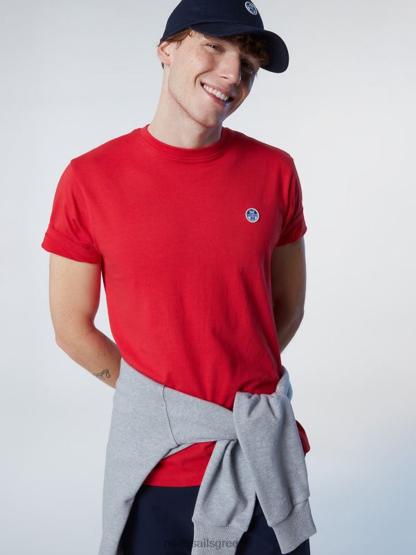 γρ North Sails άνδρες μπλουζάκι με μπάλωμα από τσόχα το κόκκινο NZP8194 είδη ένδυσης