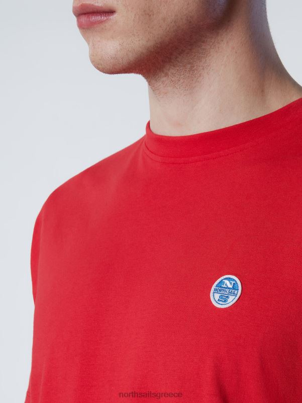 γρ North Sails άνδρες μπλουζάκι με μπάλωμα από τσόχα το κόκκινο NZP8194 είδη ένδυσης