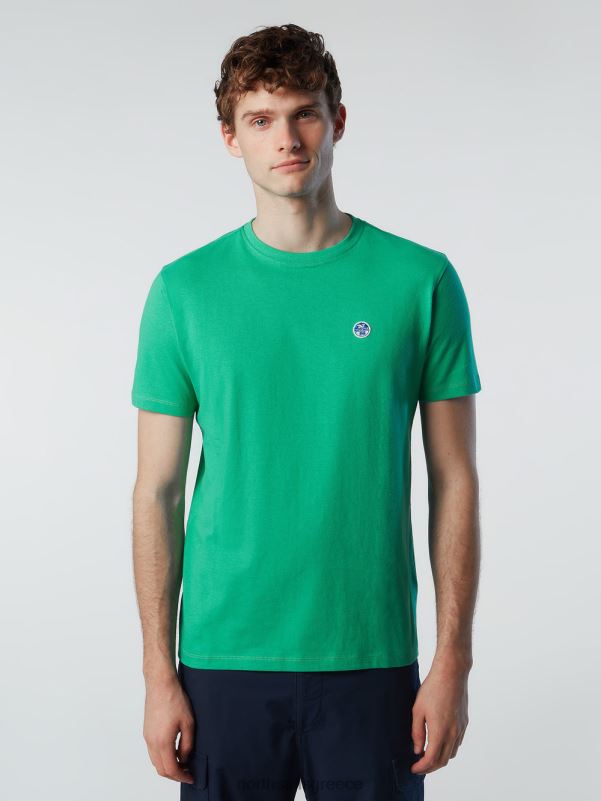 γρ North Sails άνδρες μπλουζάκι με μπάλωμα από τσόχα πράσινο κήπο NZP8195 είδη ένδυσης