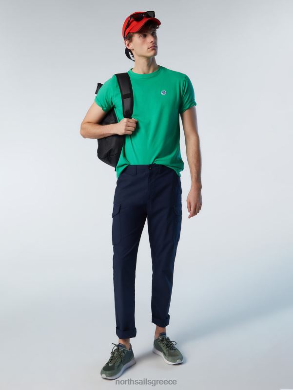 γρ North Sails άνδρες μπλουζάκι με μπάλωμα από τσόχα πράσινο κήπο NZP8195 είδη ένδυσης