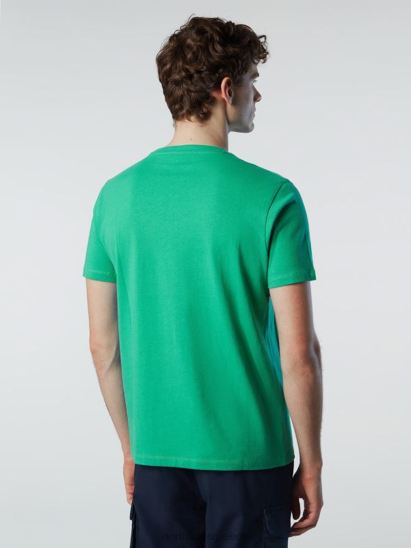 γρ North Sails άνδρες μπλουζάκι με μπάλωμα από τσόχα πράσινο κήπο NZP8195 είδη ένδυσης