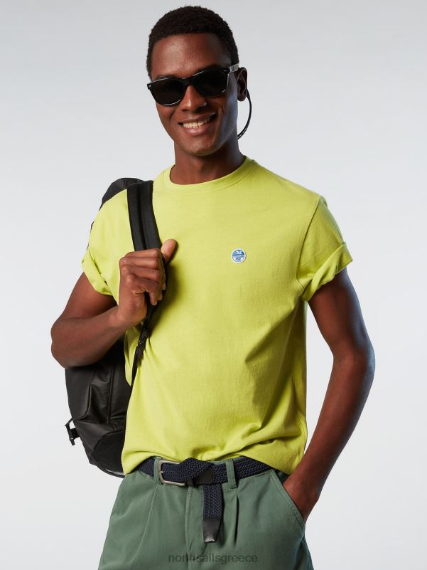 γρ North Sails άνδρες μπλουζάκι με μπάλωμα από τσόχα άσβεστος NZP8196 είδη ένδυσης