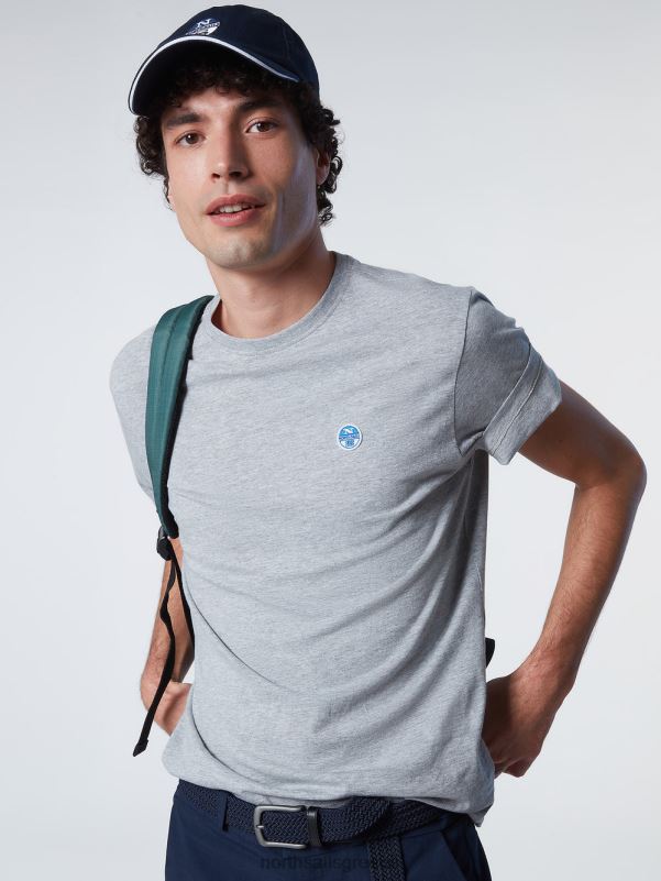γρ North Sails άνδρες μπλουζάκι με μπάλωμα από τσόχα γκρι μελανζέ NZP8200 είδη ένδυσης