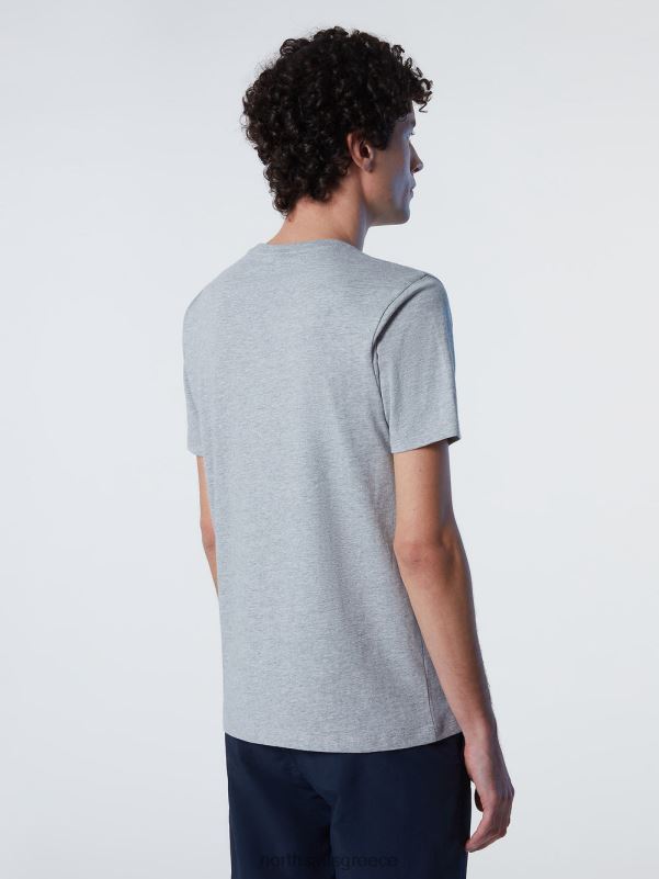 γρ North Sails άνδρες μπλουζάκι με μπάλωμα από τσόχα γκρι μελανζέ NZP8200 είδη ένδυσης