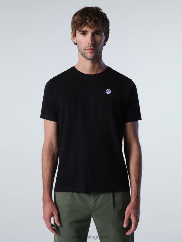 γρ North Sails άνδρες μπλουζάκι με μπάλωμα από τσόχα μαύρος NZP8201 είδη ένδυσης