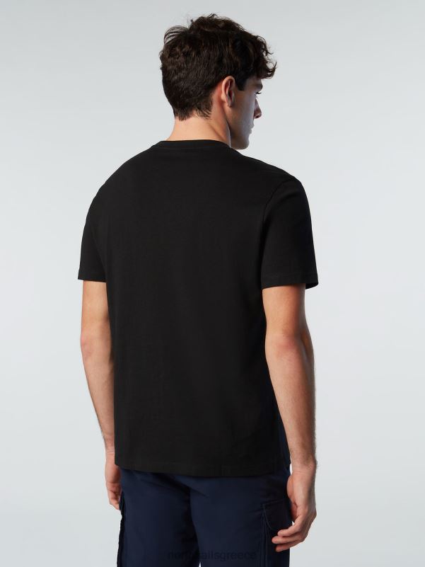 γρ North Sails άνδρες μπλουζάκι με μπάλωμα από τσόχα μαύρος NZP8201 είδη ένδυσης