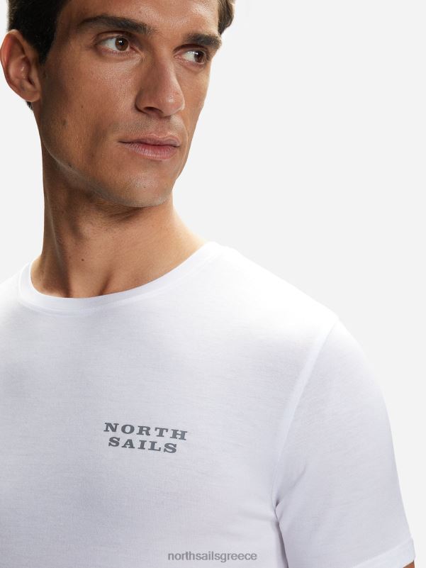 γρ North Sails άνδρες μπλουζάκι με λαιμόκοψη από μπαμπού άσπρο NZP8482 είδη ένδυσης