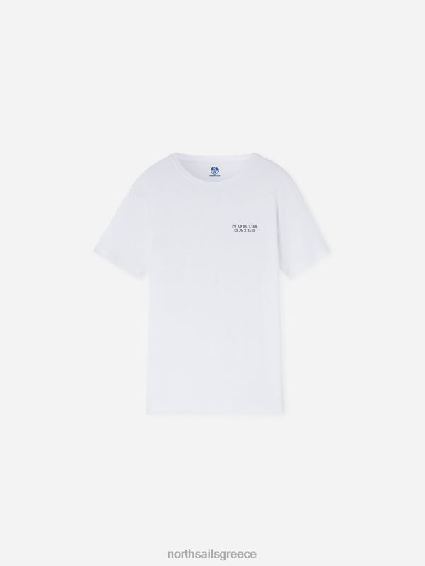 γρ North Sails άνδρες μπλουζάκι με λαιμόκοψη από μπαμπού άσπρο NZP8482 είδη ένδυσης