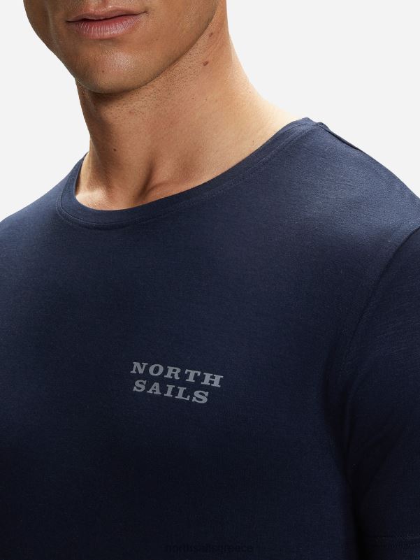 γρ North Sails άνδρες μπλουζάκι με λαιμόκοψη από μπαμπού ναυτικό μπλε NZP8483 είδη ένδυσης