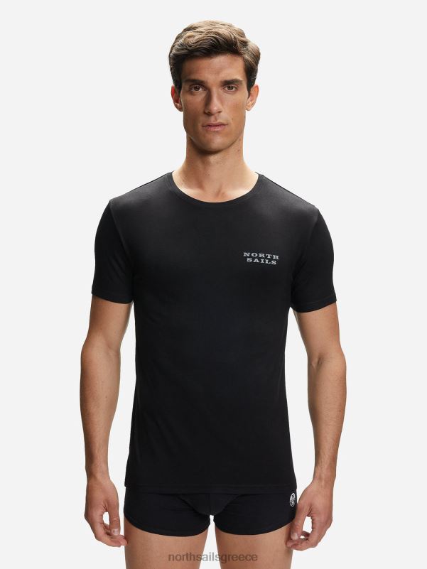 γρ North Sails άνδρες μπλουζάκι με λαιμόκοψη από μπαμπού μαύρος NZP8484 είδη ένδυσης