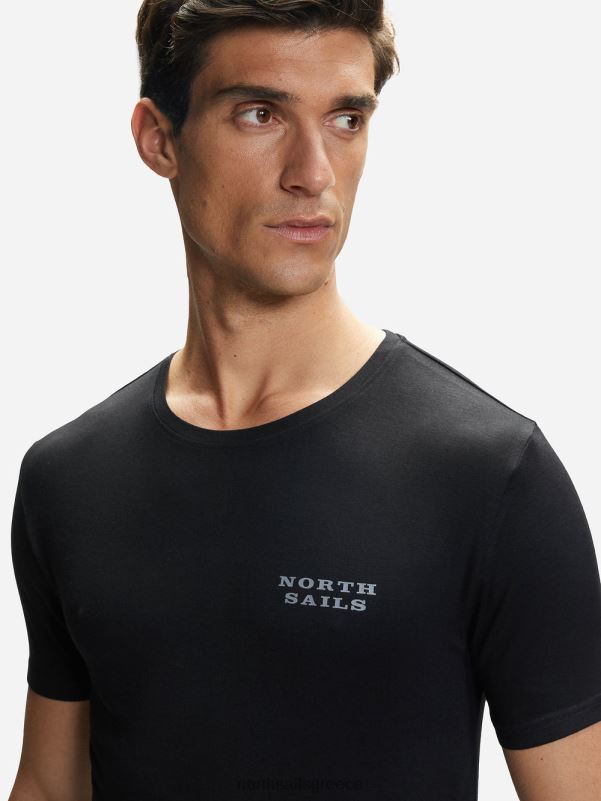 γρ North Sails άνδρες μπλουζάκι με λαιμόκοψη από μπαμπού μαύρος NZP8484 είδη ένδυσης