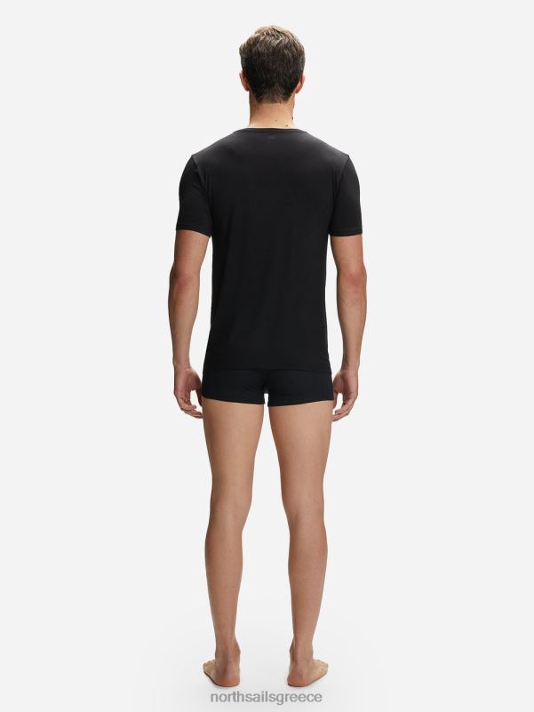 γρ North Sails άνδρες μπλουζάκι με λαιμόκοψη από μπαμπού μαύρος NZP8484 είδη ένδυσης