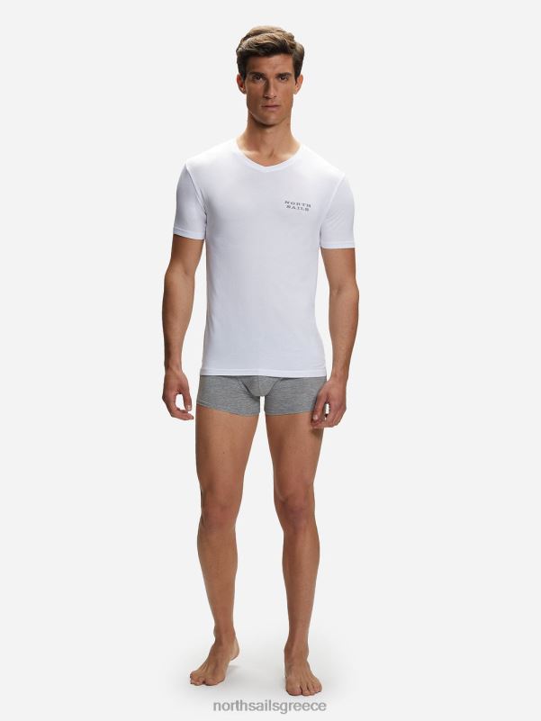 γρ North Sails άνδρες μπαμπού μπλουζάκι με λαιμόκοψη άσπρο NZP8495 είδη ένδυσης