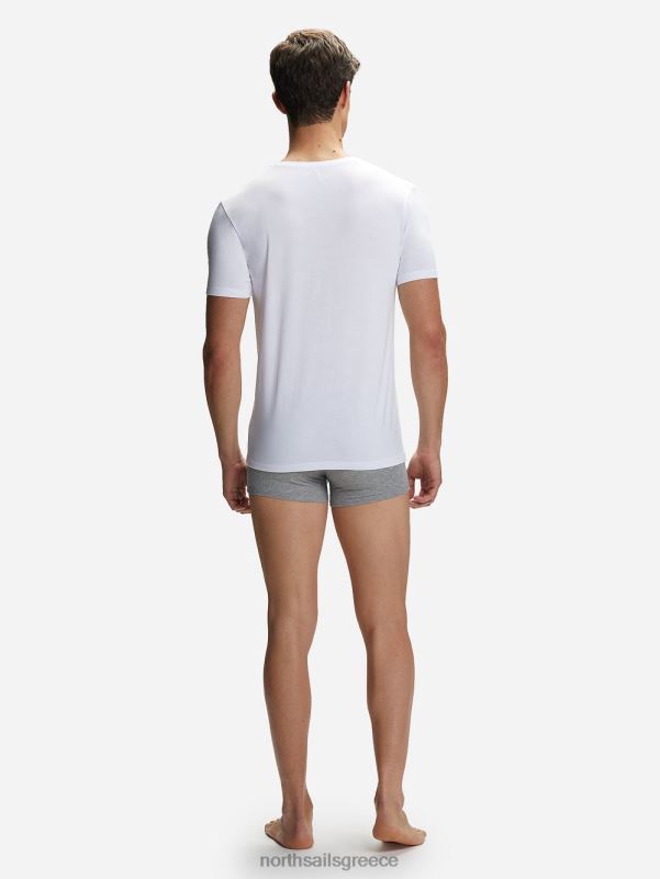 γρ North Sails άνδρες μπαμπού μπλουζάκι με λαιμόκοψη άσπρο NZP8495 είδη ένδυσης