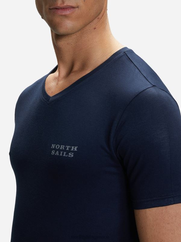 γρ North Sails άνδρες μπαμπού μπλουζάκι με λαιμόκοψη ναυτικό μπλε NZP8496 είδη ένδυσης