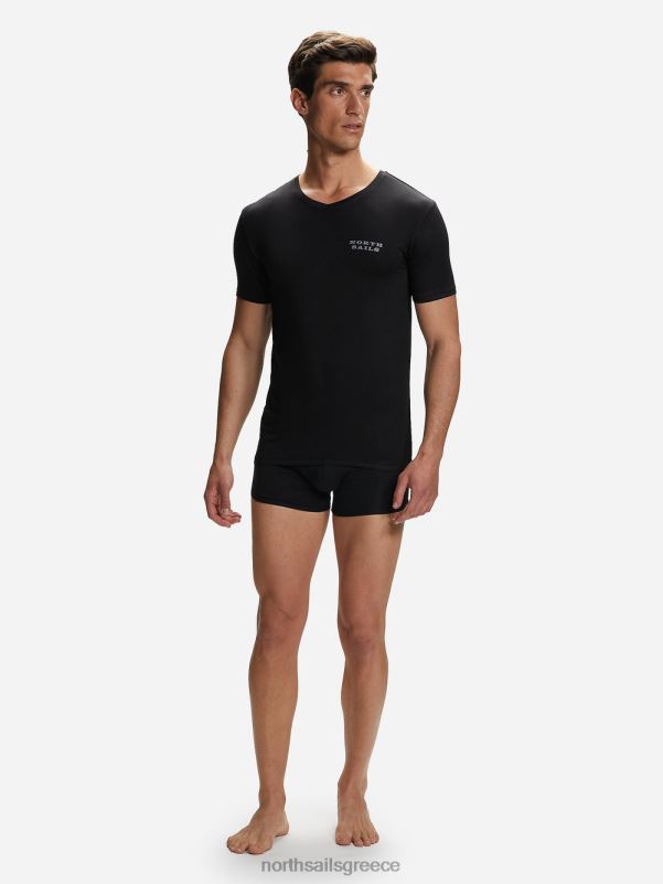 γρ North Sails άνδρες μπαμπού μπλουζάκι με λαιμόκοψη μαύρος NZP8497 είδη ένδυσης