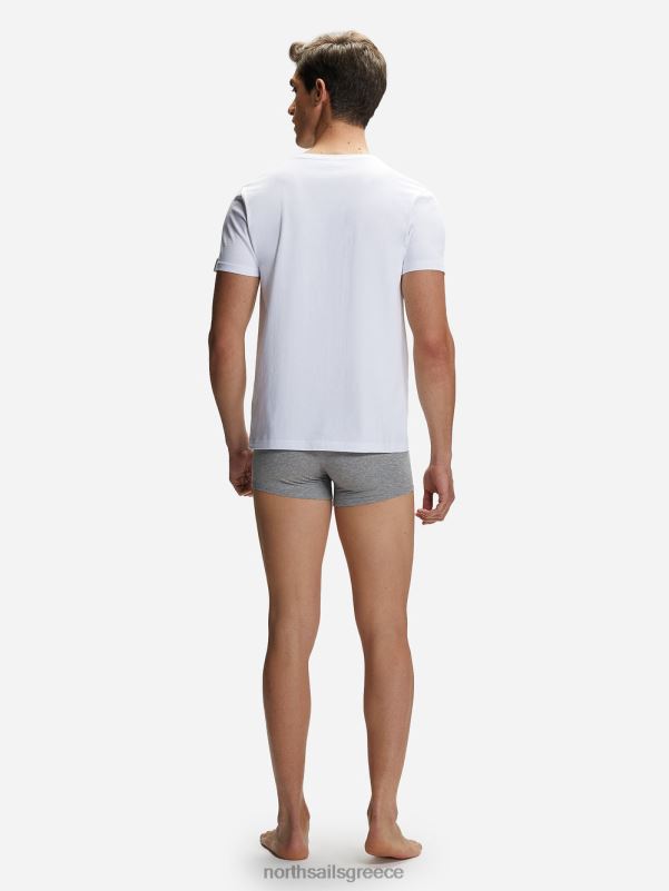 γρ North Sails άνδρες βαμβακερό μπλουζάκι με λαιμόκοψη άσπρο NZP8501 είδη ένδυσης