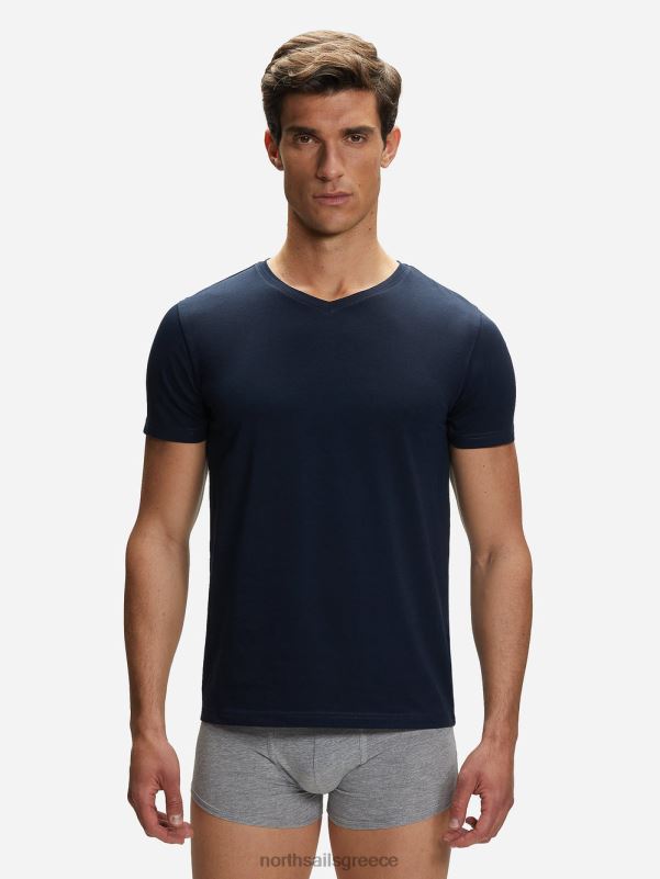 γρ North Sails άνδρες βαμβακερό μπλουζάκι με λαιμόκοψη ναυτικό μπλε NZP8502 είδη ένδυσης