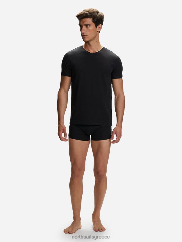 γρ North Sails άνδρες βαμβακερό μπλουζάκι με λαιμόκοψη μαύρος NZP8504 είδη ένδυσης