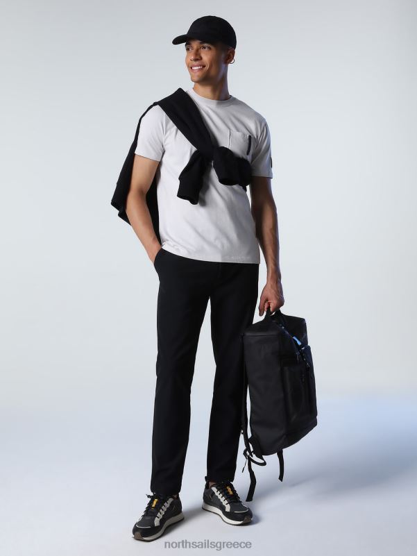 γρ North Sails άνδρες μπλουζάκι με τσέπη στο στήθος γκρι βιολετί NZP8812 είδη ένδυσης