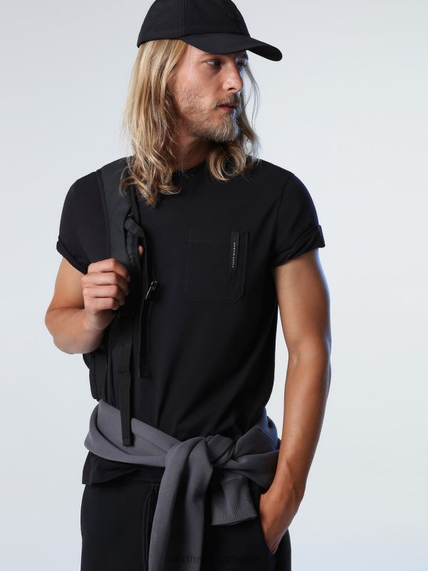 γρ North Sails άνδρες μπλουζάκι με τσέπη στο στήθος μαύρος NZP8813 είδη ένδυσης