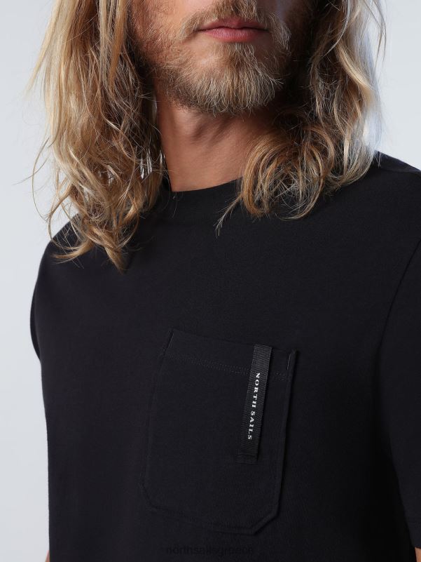 γρ North Sails άνδρες μπλουζάκι με τσέπη στο στήθος μαύρος NZP8813 είδη ένδυσης