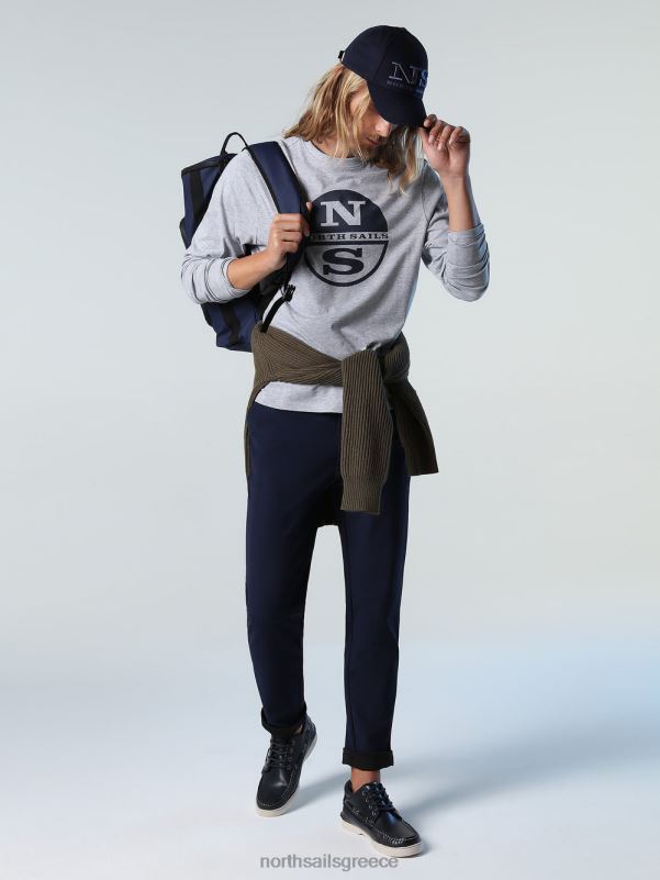 γρ North Sails άνδρες βιολογικό μπλουζάκι ζέρσεϊ μεσαίο γκρι μελανζέ NZP8817 είδη ένδυσης