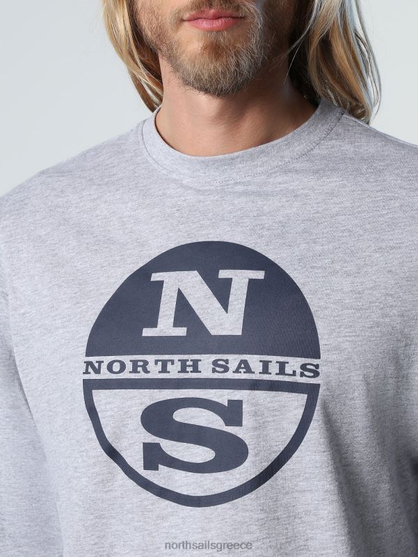 γρ North Sails άνδρες βιολογικό μπλουζάκι ζέρσεϊ μεσαίο γκρι μελανζέ NZP8817 είδη ένδυσης