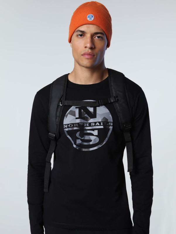 γρ North Sails άνδρες βιολογικό μπλουζάκι ζέρσεϊ μαύρος NZP8818 είδη ένδυσης