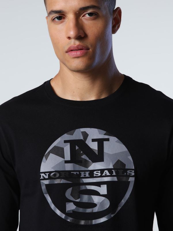 γρ North Sails άνδρες βιολογικό μπλουζάκι ζέρσεϊ μαύρος NZP8818 είδη ένδυσης