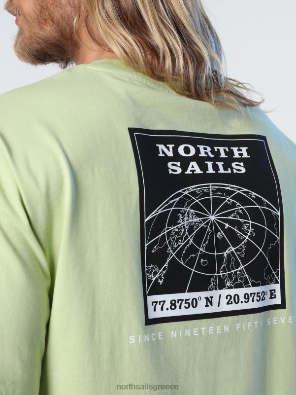 γρ North Sails άνδρες μπλουζάκι με γραφική στάμπα πράσινο φύκι NZP8993 είδη ένδυσης