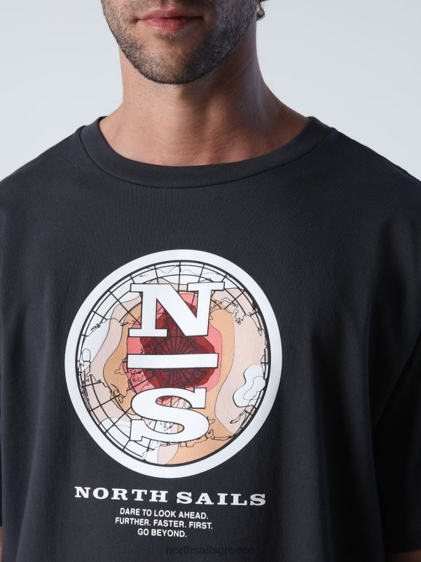 γρ North Sails άνδρες μπλουζάκι με γραφική στάμπα ασφάλτος NZP8995 είδη ένδυσης