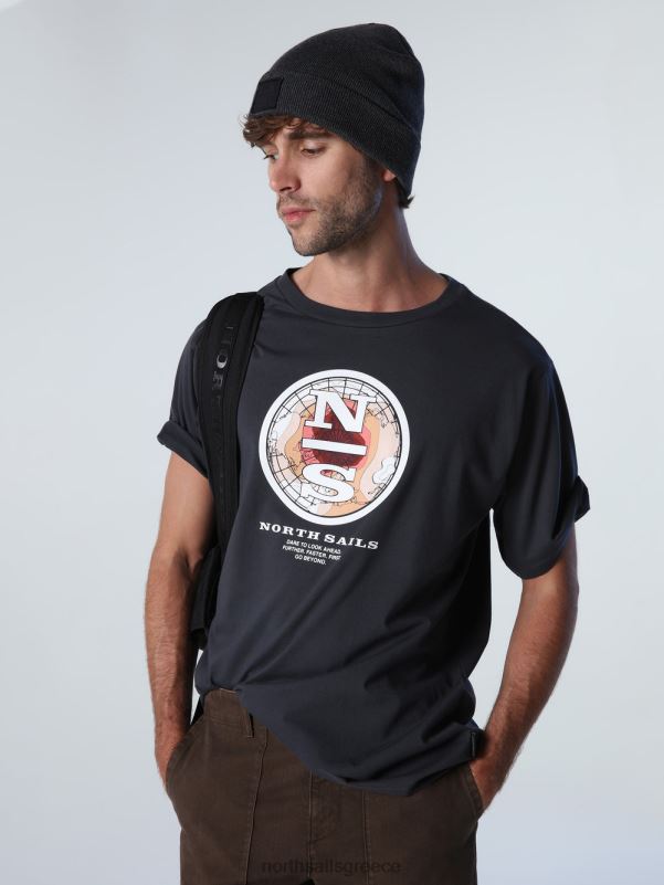 γρ North Sails άνδρες μπλουζάκι με γραφική στάμπα ασφάλτος NZP8995 είδη ένδυσης