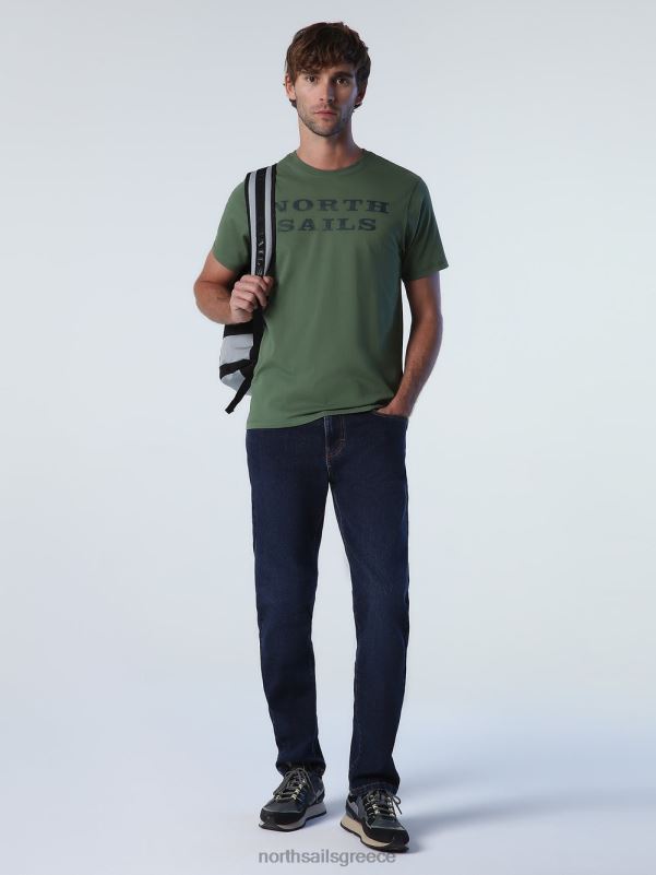 γρ North Sails άνδρες μπλουζάκι με γράμματα μπρούτζινο πράσινο NZP8997 είδη ένδυσης