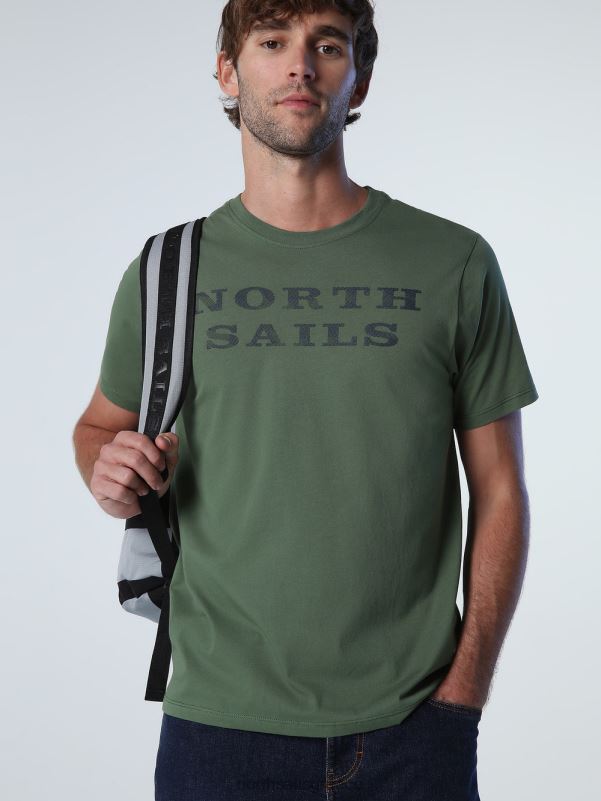 γρ North Sails άνδρες μπλουζάκι με γράμματα μπρούτζινο πράσινο NZP8997 είδη ένδυσης
