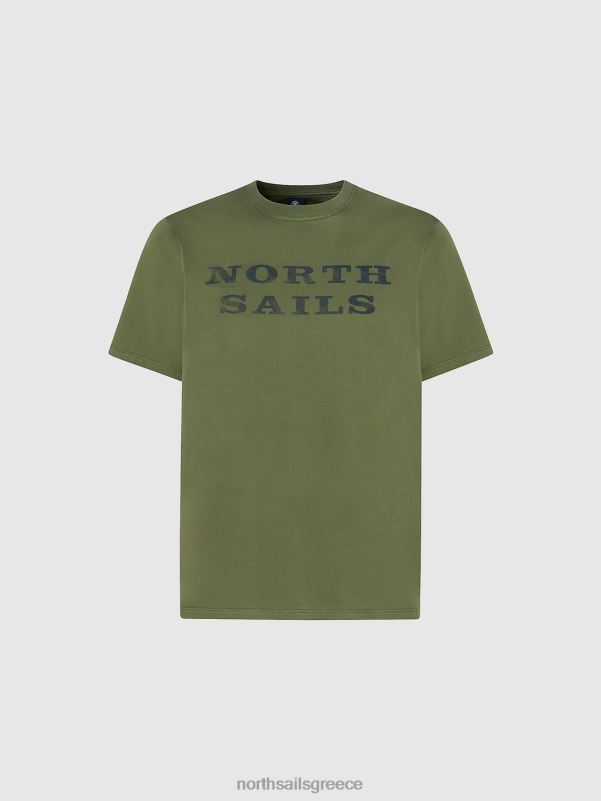 γρ North Sails άνδρες μπλουζάκι με γράμματα μπρούτζινο πράσινο NZP8997 είδη ένδυσης