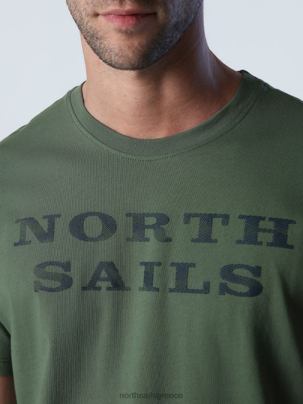 γρ North Sails άνδρες μπλουζάκι με γράμματα μπρούτζινο πράσινο NZP8997 είδη ένδυσης