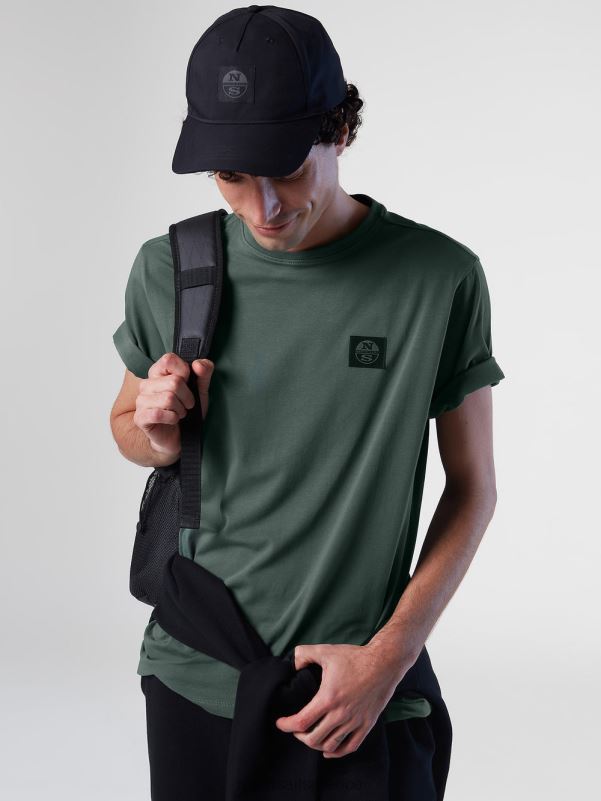 γρ North Sails άνδρες T-shirt από οργανικό βαμβάκι στρατιωτικό πράσινο NZP8188 είδη ένδυσης