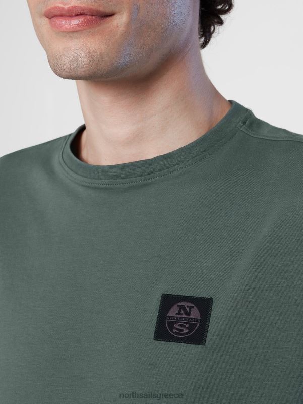 γρ North Sails άνδρες T-shirt από οργανικό βαμβάκι στρατιωτικό πράσινο NZP8188 είδη ένδυσης