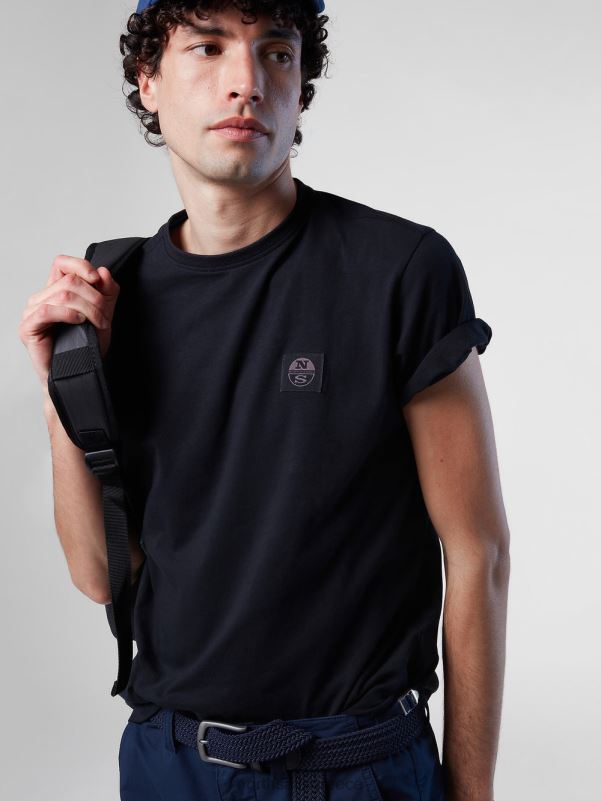 γρ North Sails άνδρες T-shirt από οργανικό βαμβάκι μαύρος NZP8189 είδη ένδυσης
