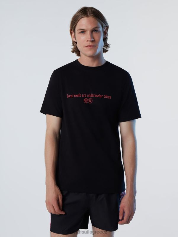 γρ North Sails άνδρες Tshirt κηπουρών κοραλλιών μαύρος NZP8133 είδη ένδυσης