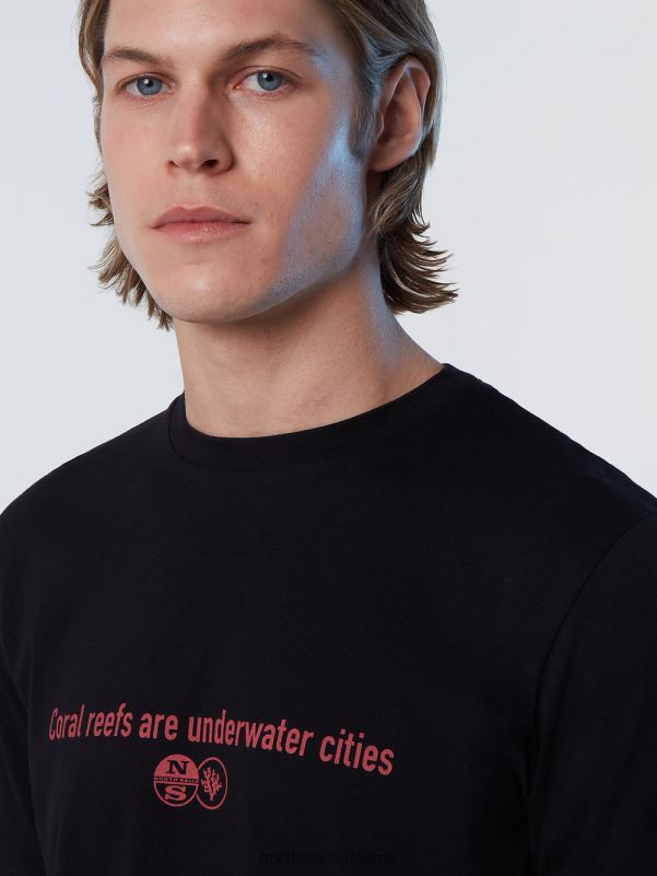 γρ North Sails άνδρες Tshirt κηπουρών κοραλλιών μαύρος NZP8133 είδη ένδυσης