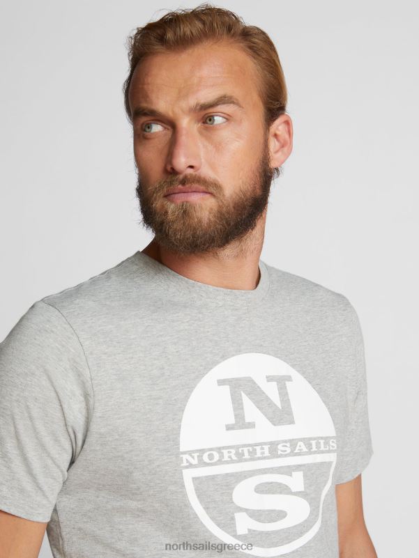 γρ North Sails άνδρες μπλουζάκι με λογότυπο maxi γκρι μελανζέ NZP81137 είδη ένδυσης