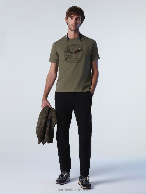 γρ North Sails άνδρες μπλουζάκι με λογότυπο maxi πράσινο κισσό NZP8925 είδη ένδυσης