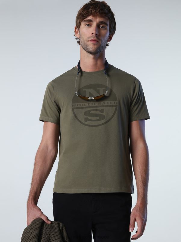 γρ North Sails άνδρες μπλουζάκι με λογότυπο maxi πράσινο κισσό NZP8925 είδη ένδυσης